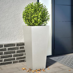 Garden Planters Black Steel 2 pcs Height 75 cm Stainless steel/light grey 35 cm 35 cm