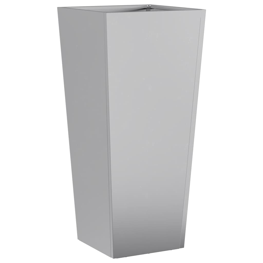 Garden Planters Black Steel 2 pcs Height 75 cm Galvanized steel/grey 35 cm 35 cm