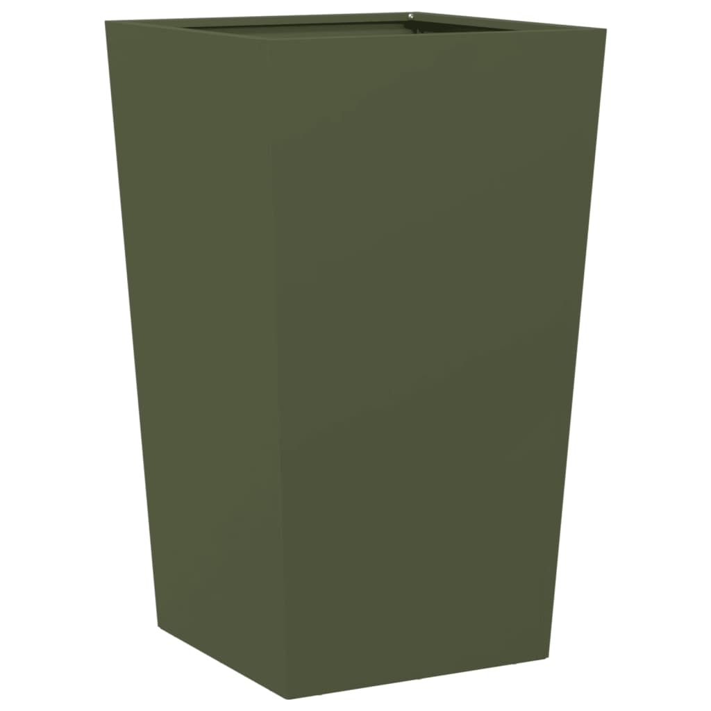 vidaXL Garden Planter Olive Green 45x45x75 cm Steel 2