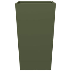 vidaXL Garden Planter Olive Green 45x45x75 cm Steel 4