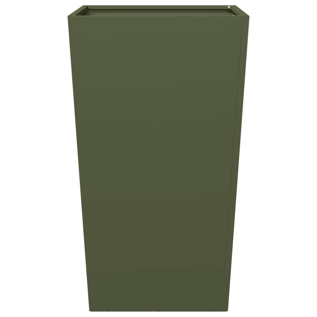 vidaXL Garden Planter Olive Green 45x45x75 cm Steel 5
