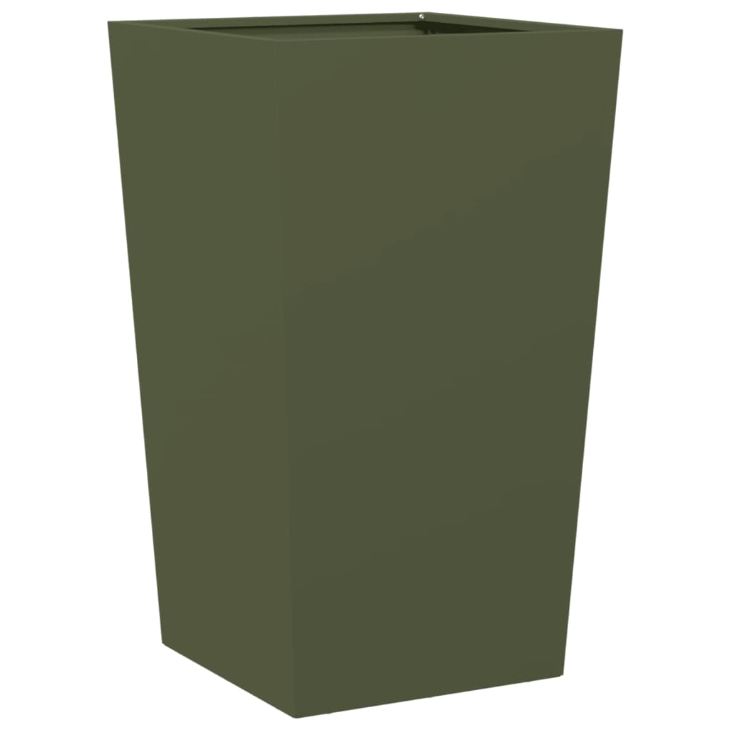 vidaXL Garden Planter Olive Green 45x45x75 cm Steel 6