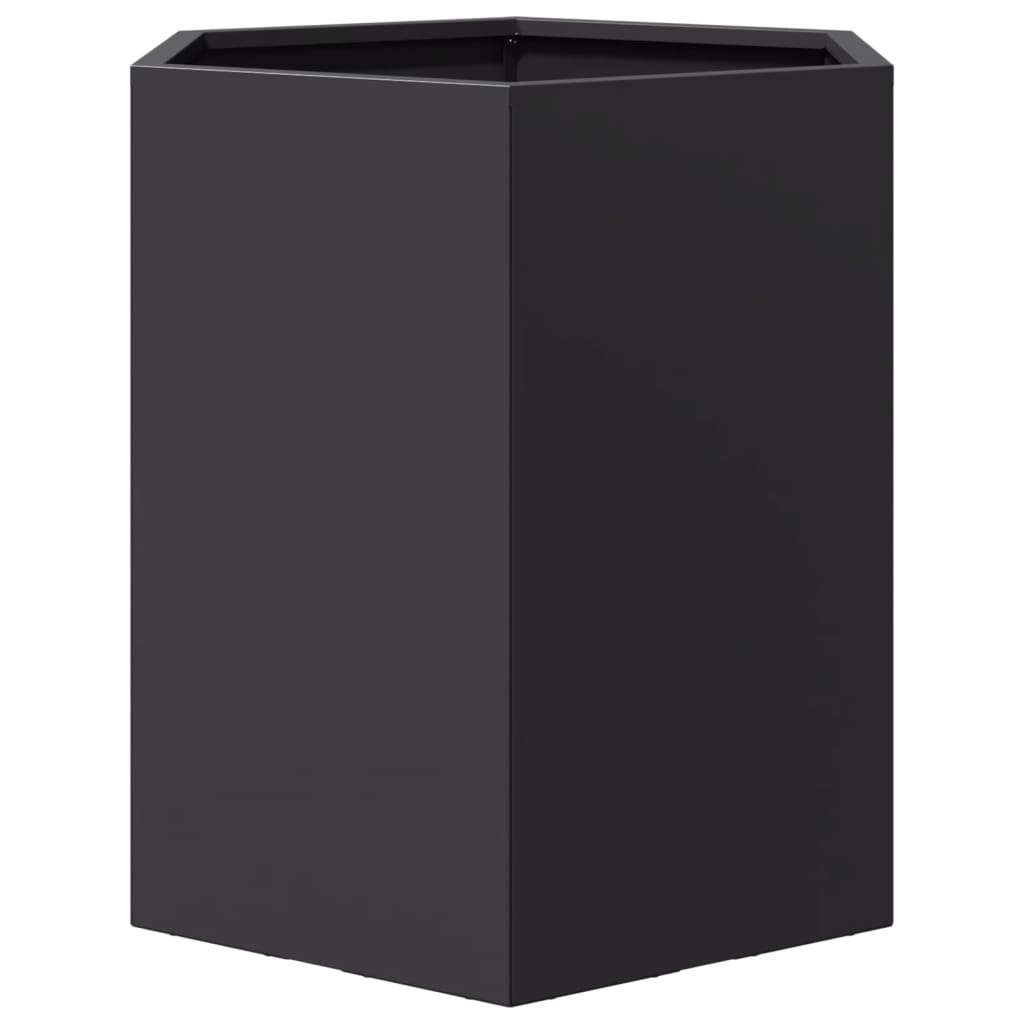 vidaXL Garden Planter Black Hexagon 46x40x45 cm Steel 4