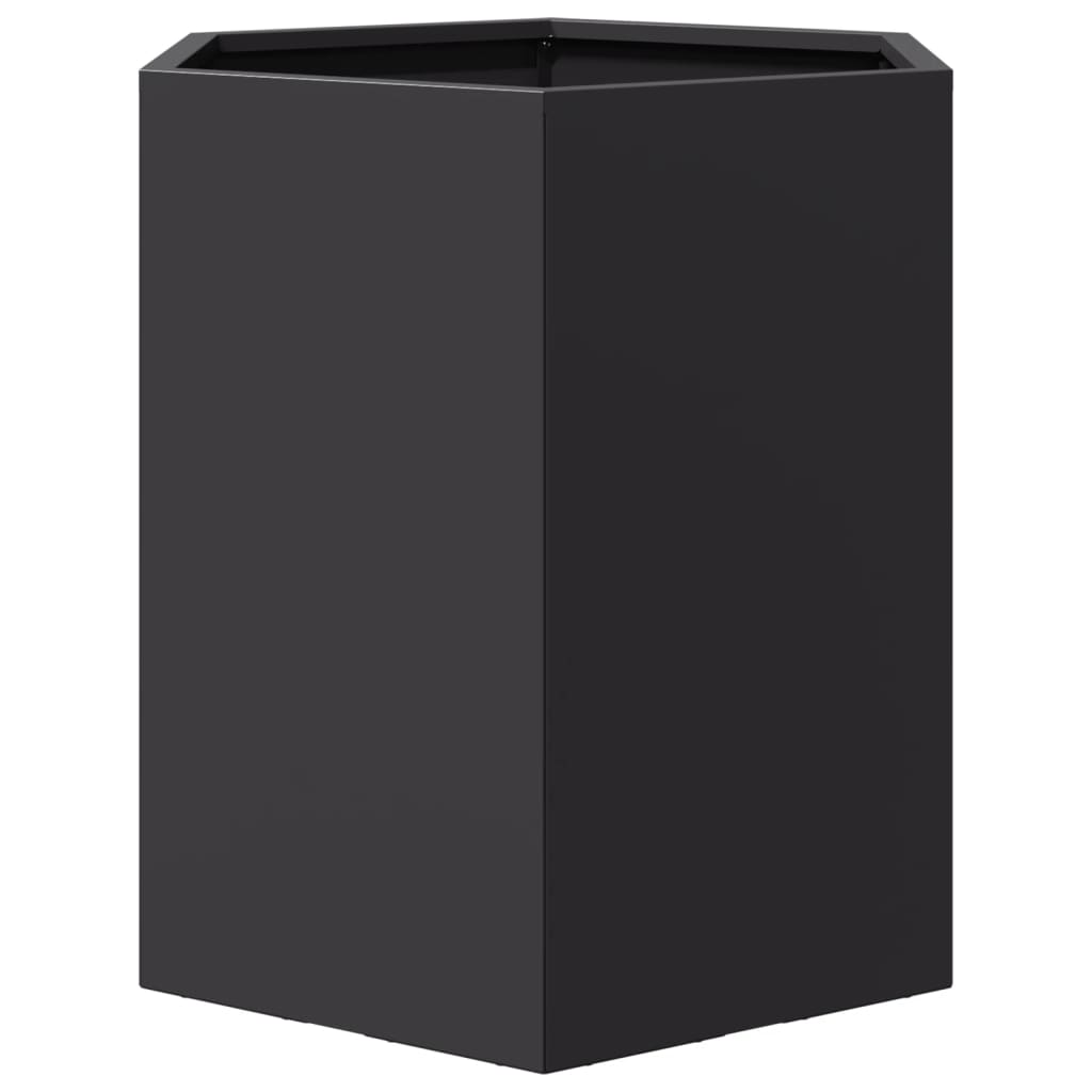vidaXL Garden Planter Black Hexagon 46x40x45 cm Steel 5
