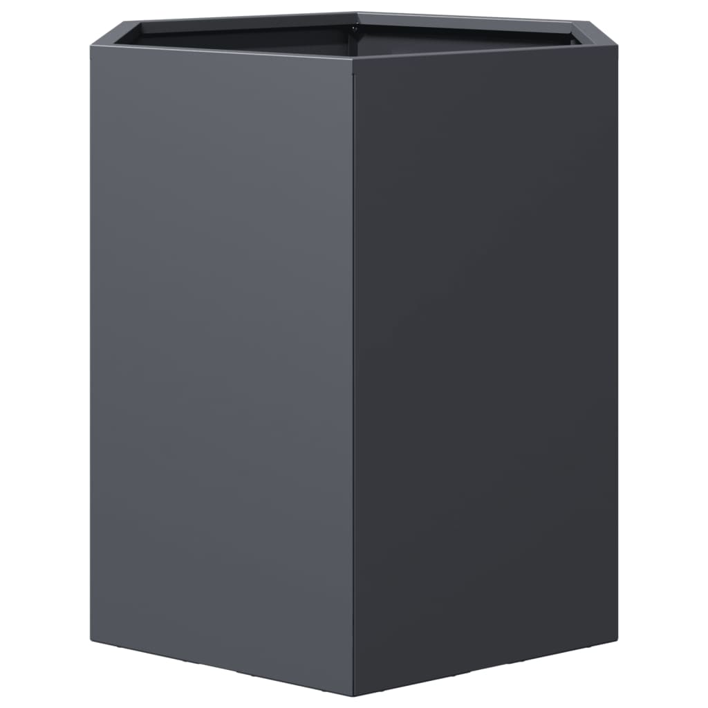 vidaXL Garden Planter Anthracite Hexagon 46x40x45 cm Steel 4