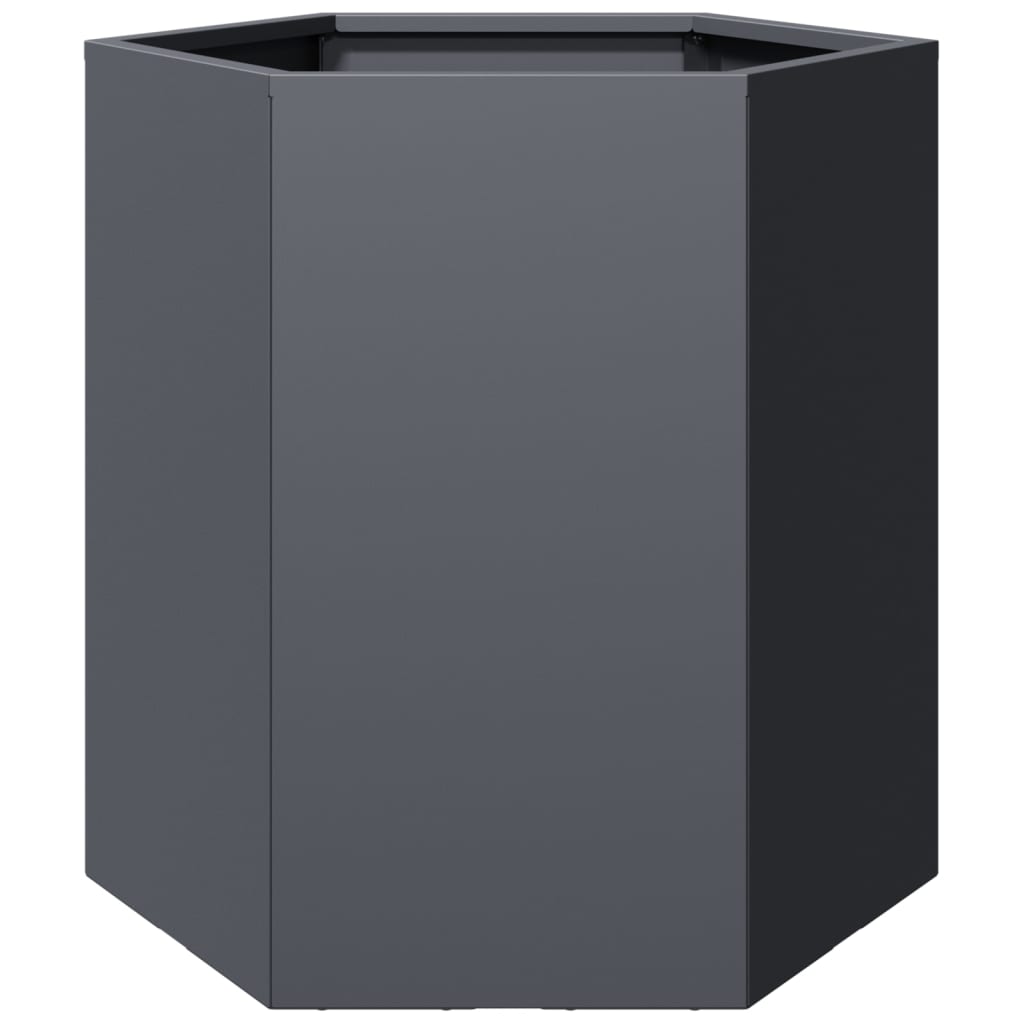vidaXL Garden Planter Anthracite Hexagon 46x40x45 cm Steel 6