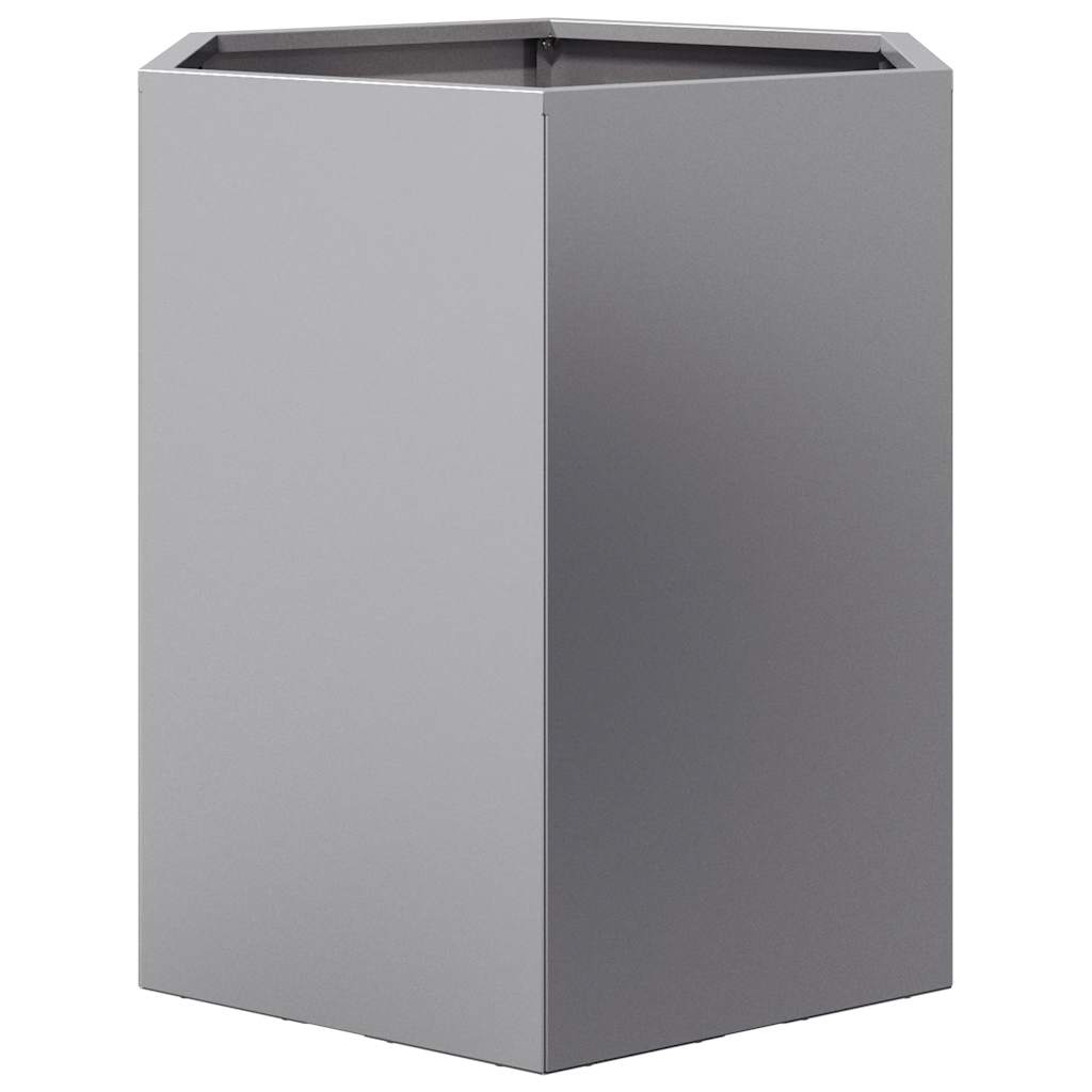 vidaXL Garden Planter Hexagon 46x40x45 cm Galvanized Steel 4