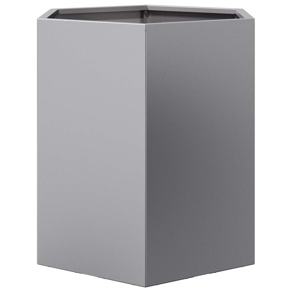 vidaXL Garden Planter Hexagon 46x40x45 cm Galvanized Steel 5