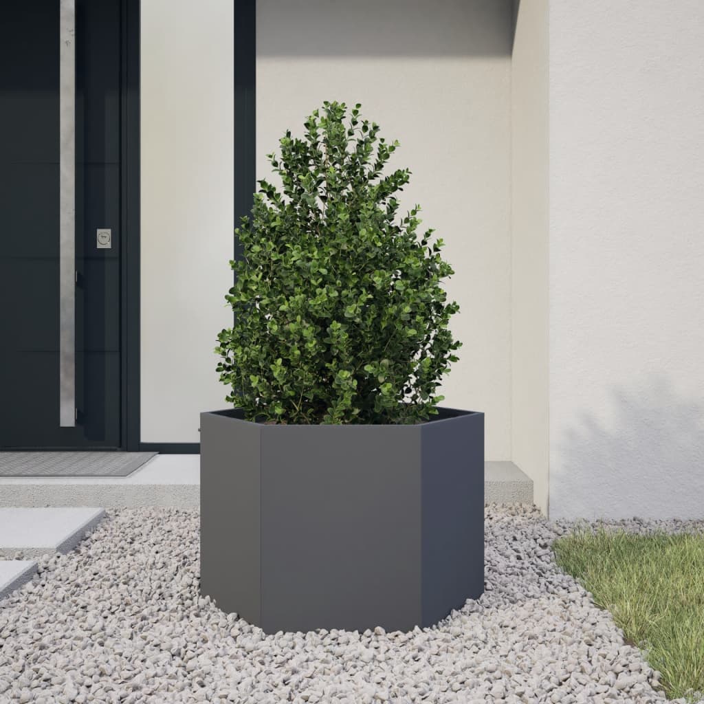 Planter Rusty 60x60x45 cm Corten Steel Width 69 cm Steel/anthracite