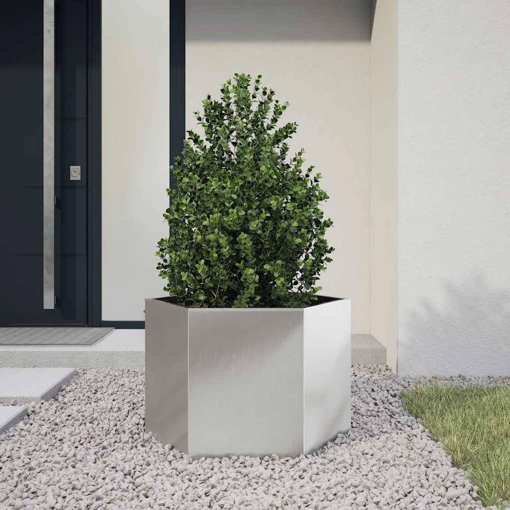 Planter Rusty 60x60x45 cm Corten Steel Width 69 cm Stainless steel/light grey