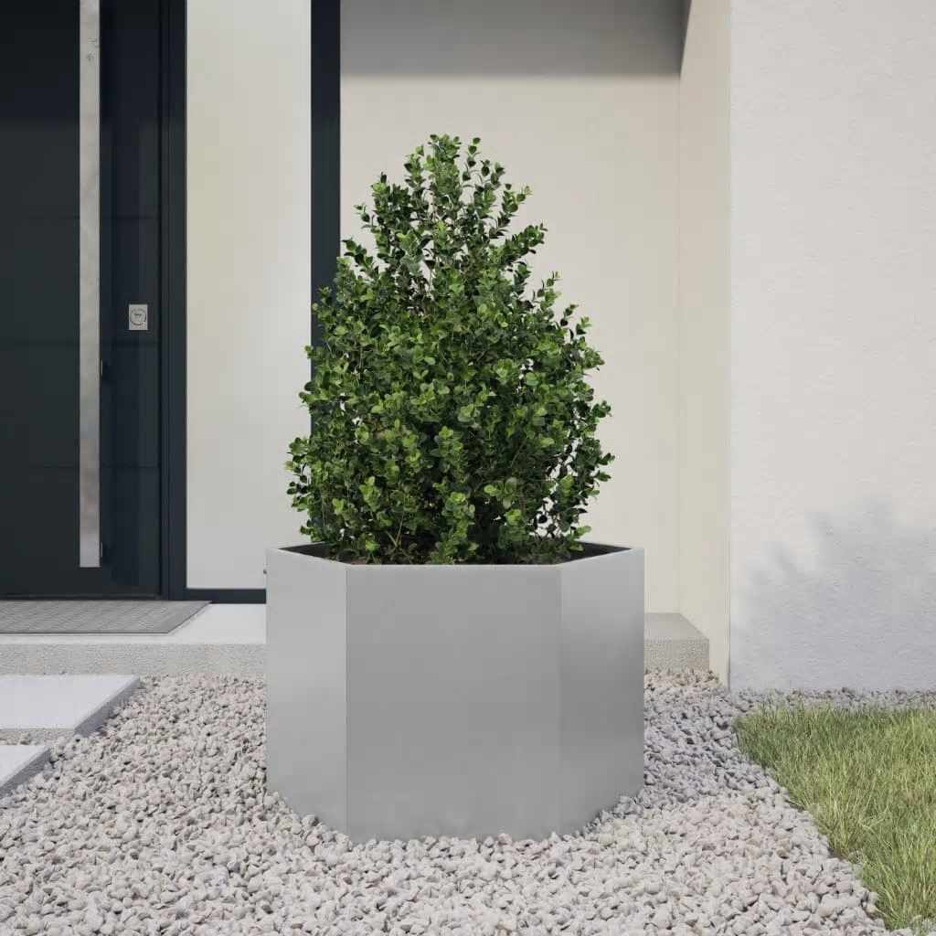 Planter Rusty 60x60x45 cm Corten Steel Width 69 cm Galvanized steel/grey