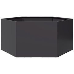 vidaXL Garden Planter Black Hexagon 104x90x45 cm Steel 6