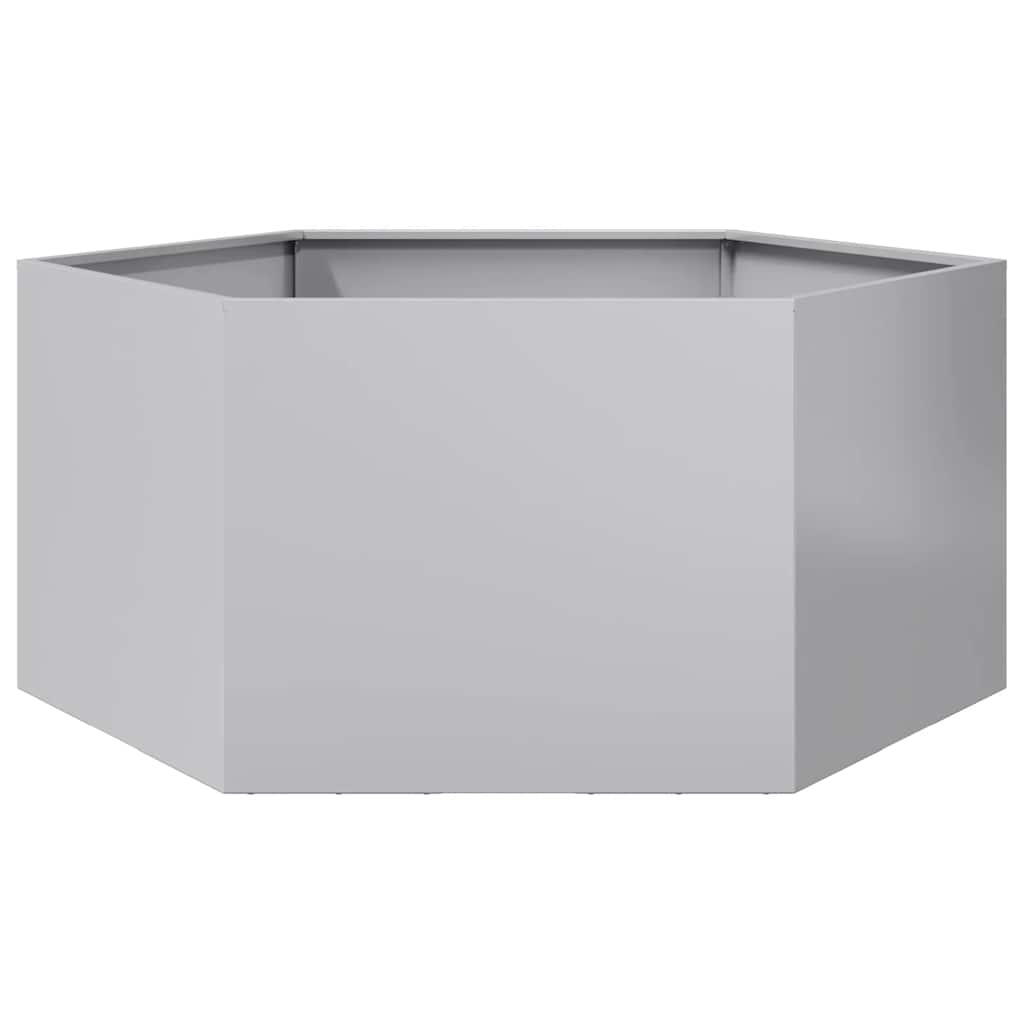 vidaXL Garden Planter Hexagon 104x90x45 cm Galvanized Steel 6