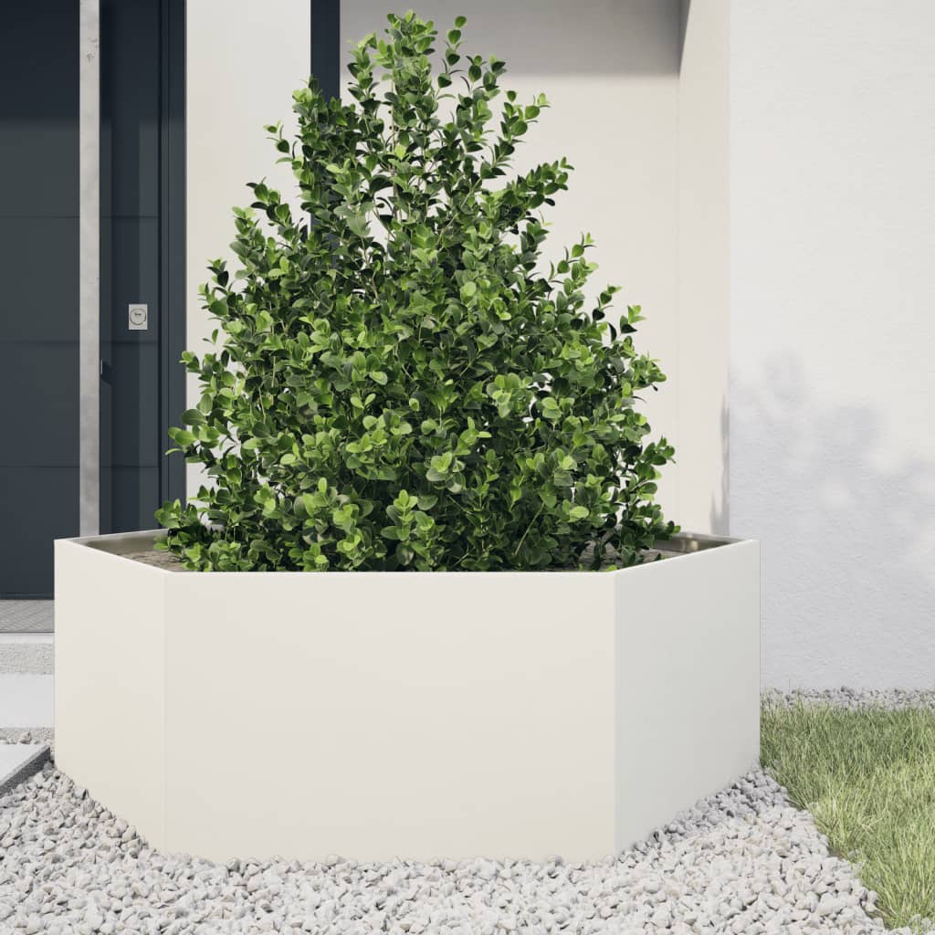 Planter Rusty 138x120x45 cm Corten Steel Steel/white