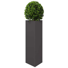 vidaXL Garden Planter Black Triangular 30x26x75 cm Steel 3