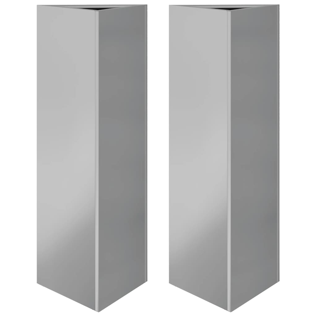 vidaXL Garden Planters 2 pcs Triangular 30x26x75 cm Galvanized Steel 2