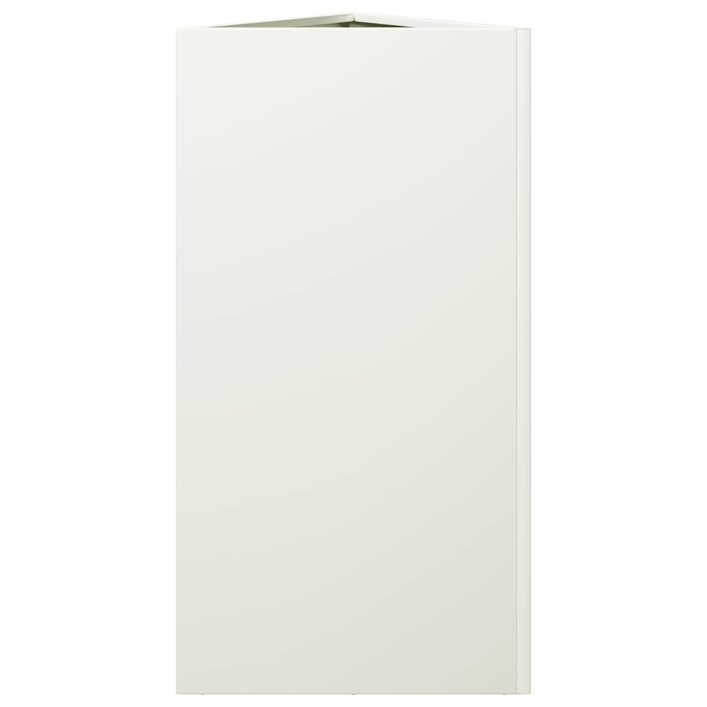 vidaXL Garden Planter White Triangular 40x34.5x75 cm Steel 5