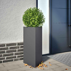Garden Planter 40x34,5x75 cm Corten Steel 1 Width 40 cm Steel/anthracite