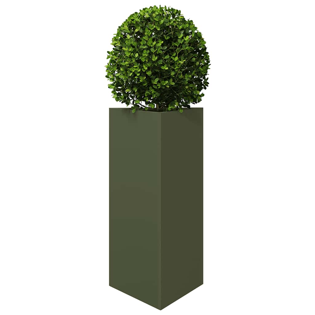 vidaXL Garden Planter Olive Green Triangular 40x34.5x75 cm Steel 3