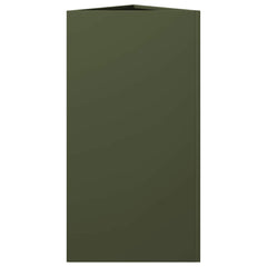 vidaXL Garden Planter Olive Green Triangular 40x34.5x75 cm Steel 5