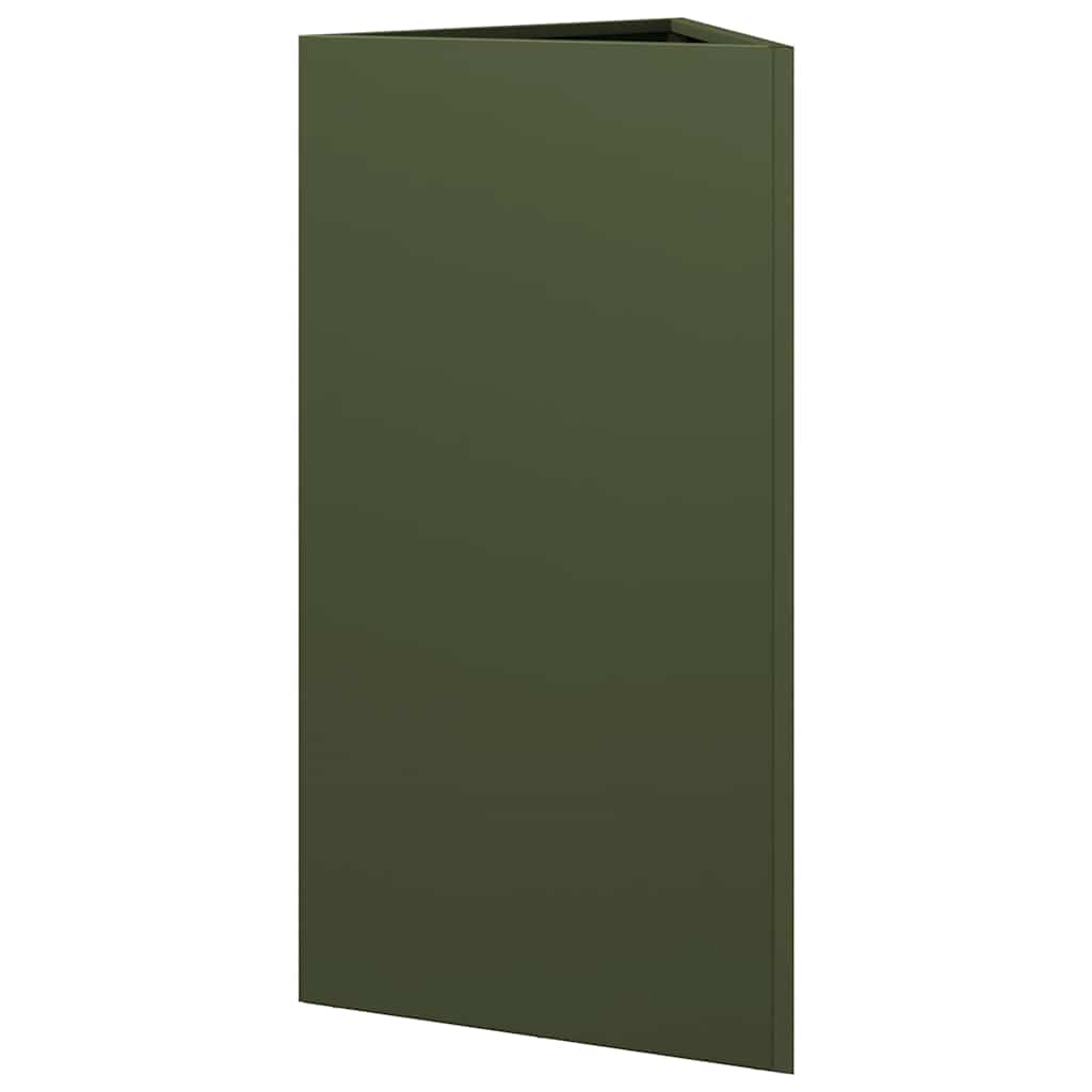 vidaXL Garden Planter Olive Green Triangular 40x34.5x75 cm Steel 6