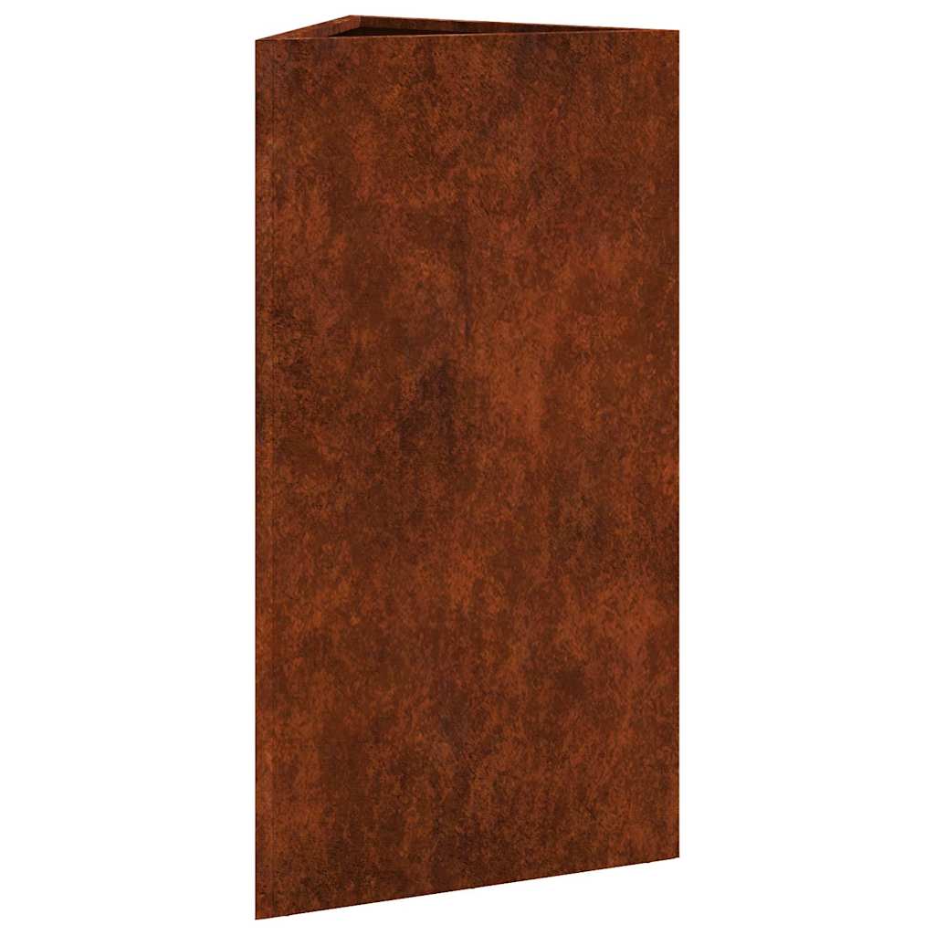 vidaXL Garden Planters 2 pcs Triangular 40x34.5x75 cm Weathering Steel 5