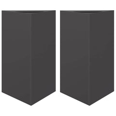 vidaXL Garden Planters 2 pcs Black Triangular 50x43x75 cm Steel 2