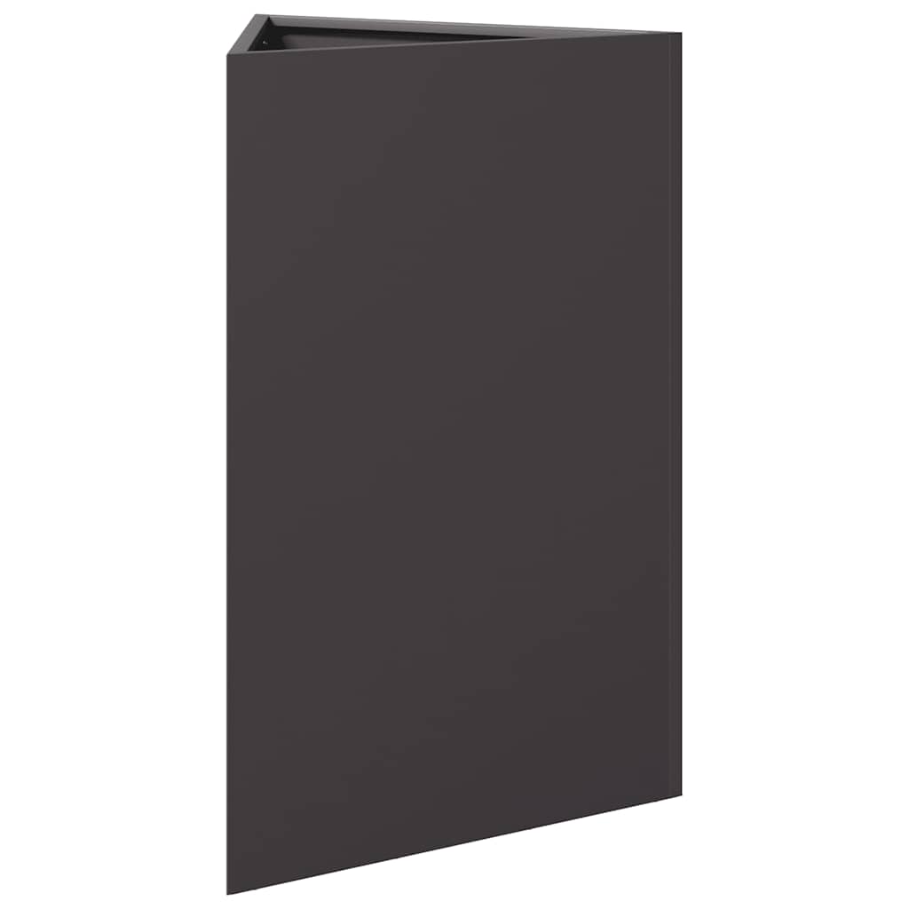 Garden Planters Black Triangular 50x43x75 cm Steel 2 pcs Steel/black
