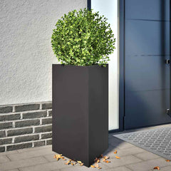 Garden Planters Black Triangular 50x43x75 cm Steel 2 pcs Steel/black