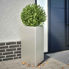 Garden Planters Black Triangular 50x43x75 cm Steel 2 pcs Stainless steel/light grey