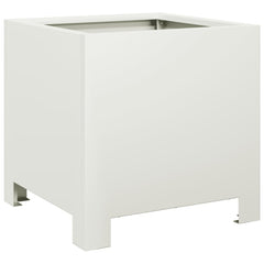 vidaXL Garden Planters 2 pcs White 30x30x30 cm Steel 5