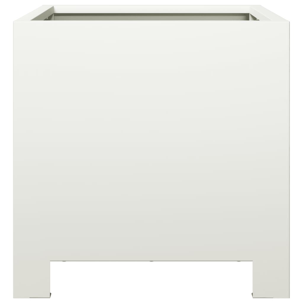 vidaXL Garden Planters 2 pcs White 30x30x30 cm Steel 6