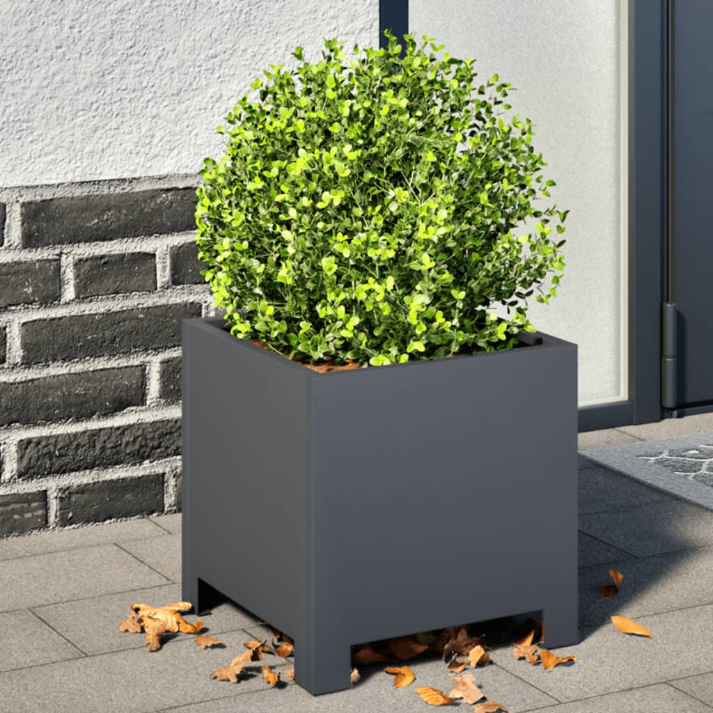 vidaXL Garden Planters 2 pcs Anthracite 30x30x30 cm Steel 1