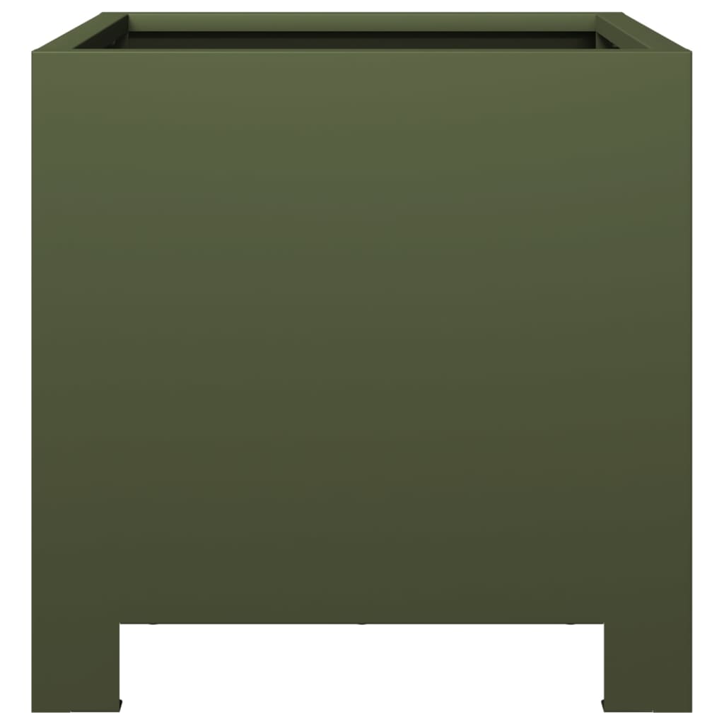 vidaXL Garden Planters 2 pcs Olive Green 30x30x30 cm Steel 6