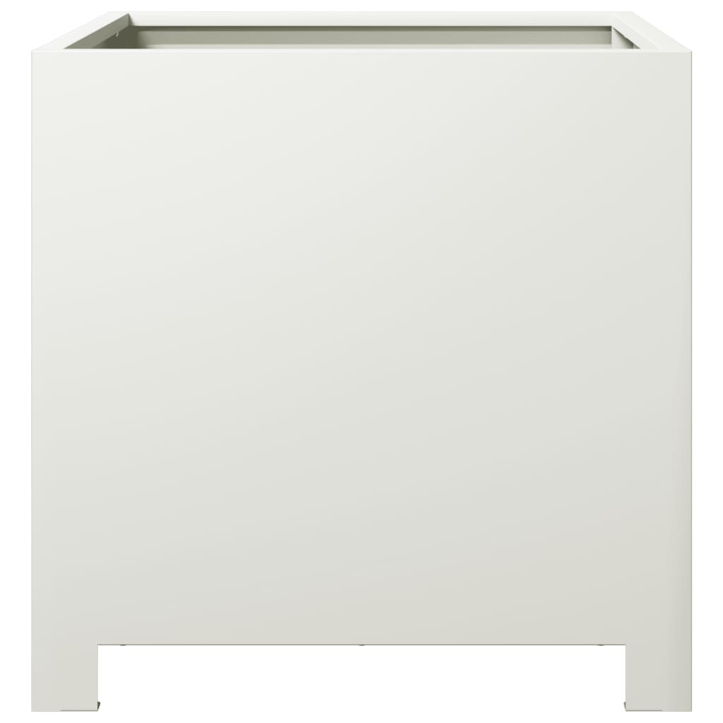 vidaXL Garden Planters 2 pcs White 40x40x40 cm Steel 6