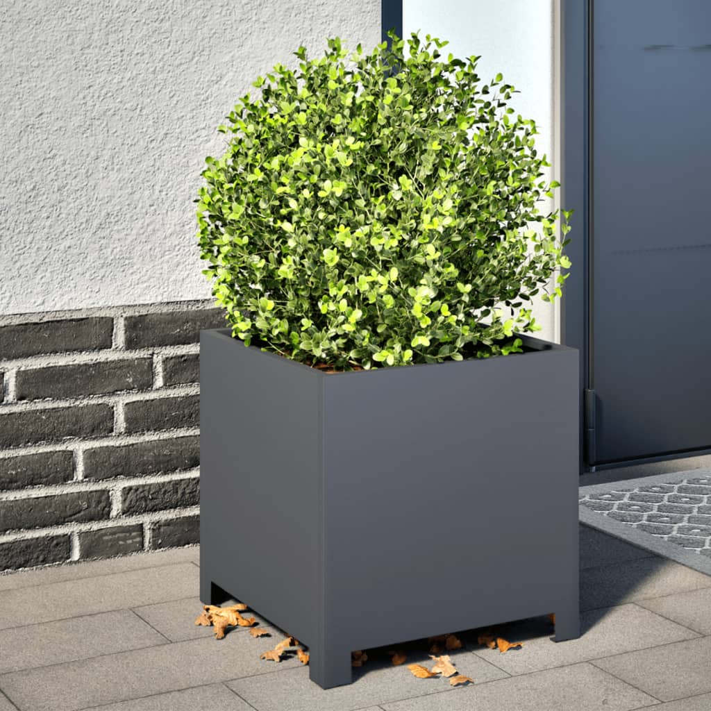 vidaXL Garden Planters 2 pcs Anthracite 40x40x40 cm Steel 1