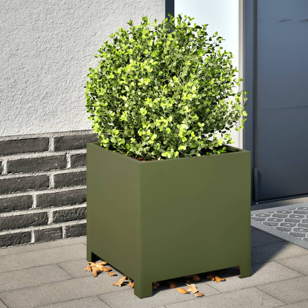 vidaXL Garden Planters Black 40x40x40 cm Steel 2 pcs