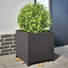 Garden Planter Black 50x50x50 cm Steel Steel/black