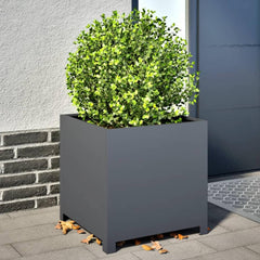 Garden Planter Black 50x50x50 cm Steel Steel/anthracite