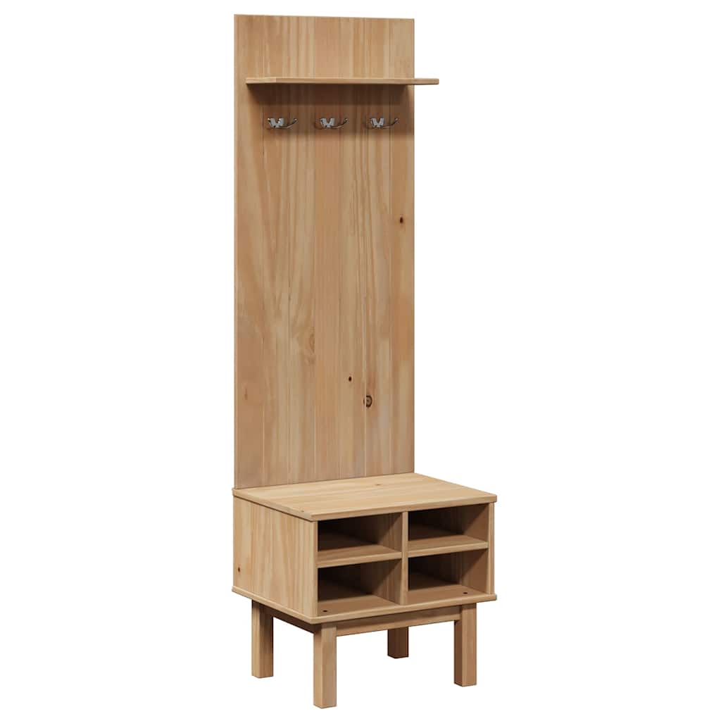 vidaXL Hall Unit "OTTA" 50x40x160 cm Solid Wood Pine 2