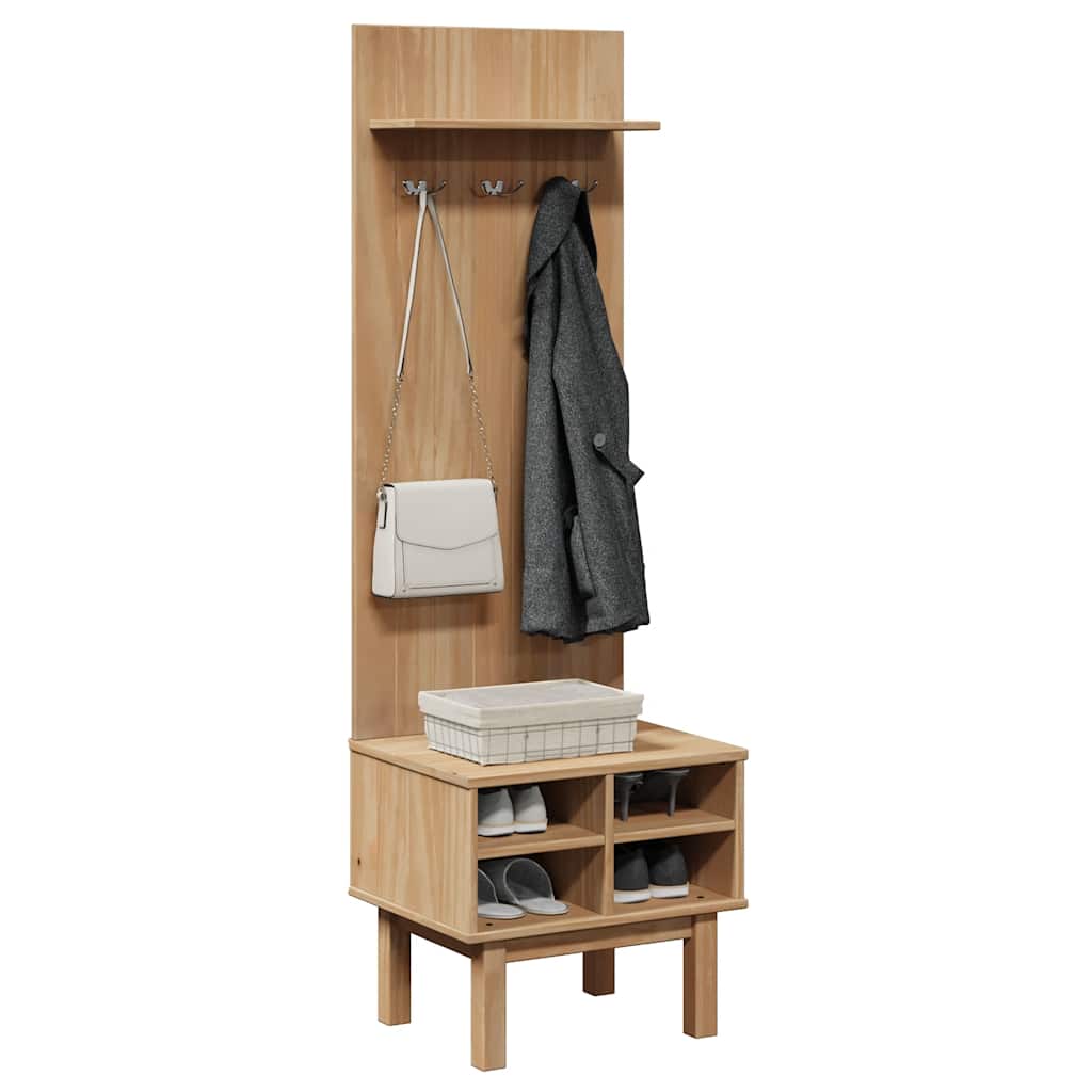 vidaXL Hall Unit "OTTA" 50x40x160 cm Solid Wood Pine 1