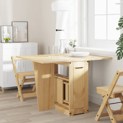 vidaXL Butterfly Dining Table Foldable Corona Wax Brown Solid Wood Pine 3