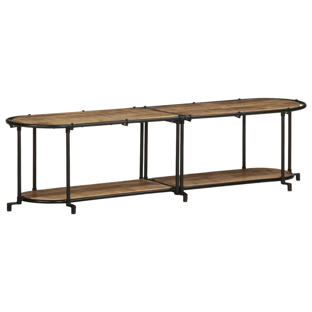 vidaXL TV Cabinet 160x42x40 cm Solid Wood Rough Mango 3