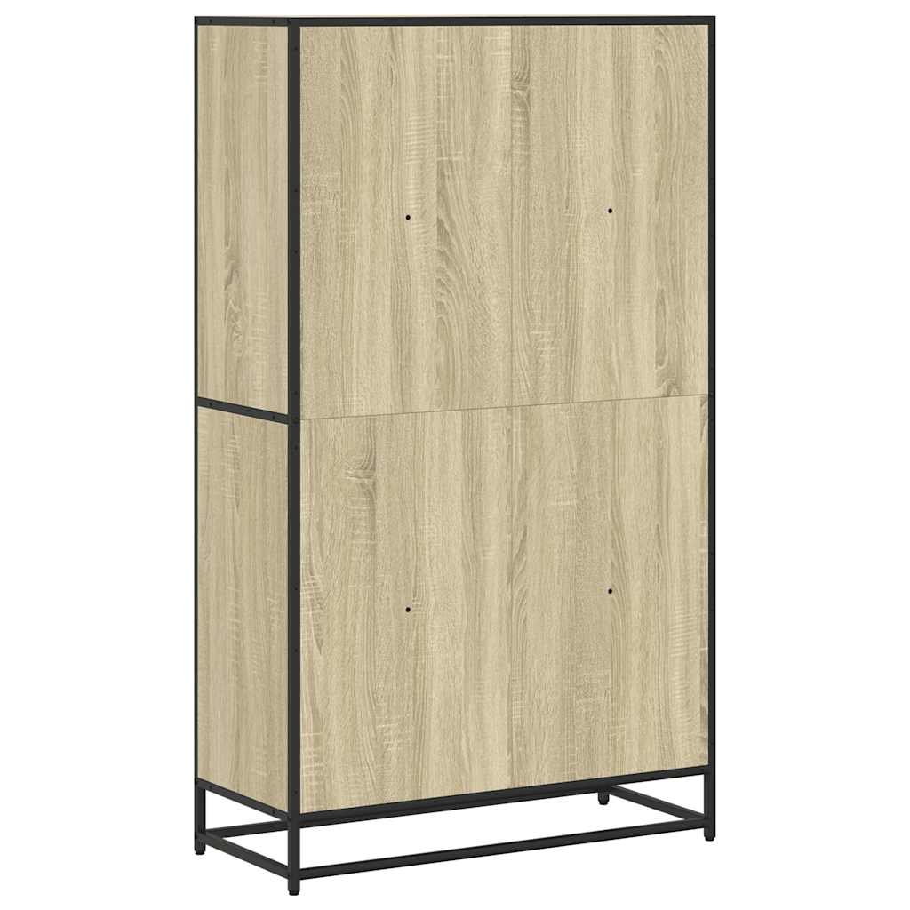vidaXL Bookcase Sonoma Oak 80.5x35x139 cm Engineered Wood 6