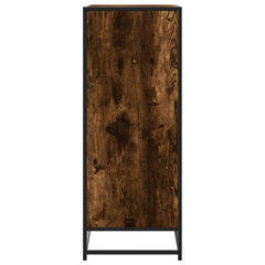 vidaXL Shoe Cabinet Smoked Oak 75x38x97.5 cm Engineered Wood and Metal 5