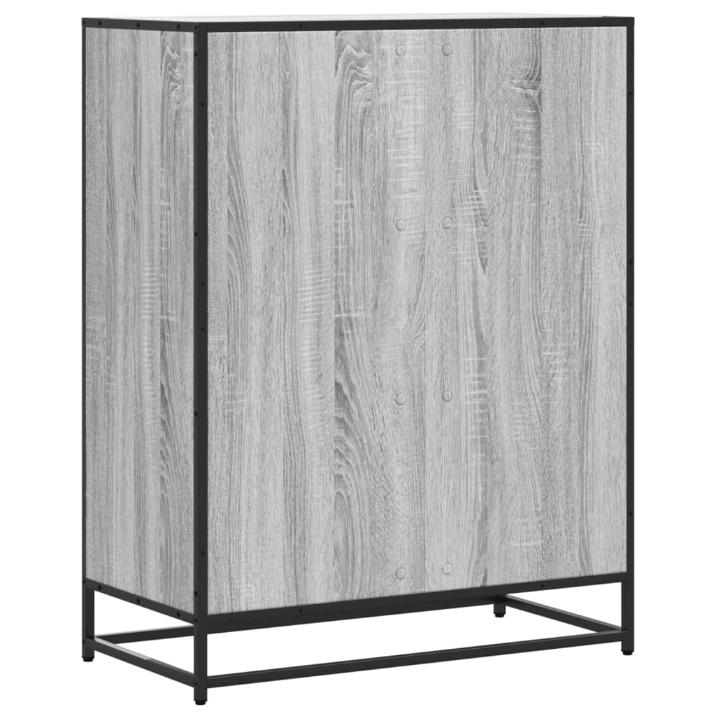 vidaXL Shoe Cabinet Grey Sonoma 75x38x97.5 cm Engineered Wood and Metal 6