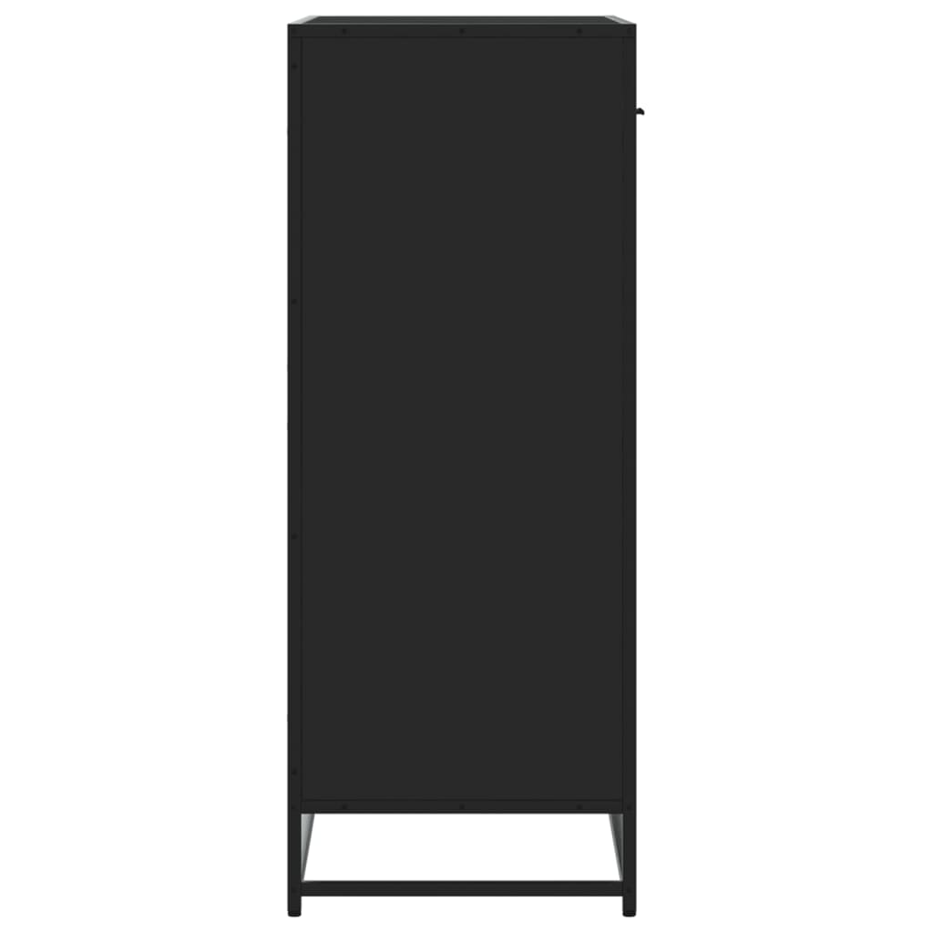 vidaXL Shoe Cabinet Black 75x38x97.5 cm Engineered Wood and Metal 5