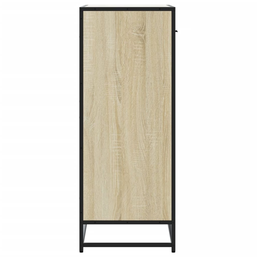 vidaXL Shoe Cabinet Sonoma Oak 75x38x97.5 cm Engineered Wood and Metal 5
