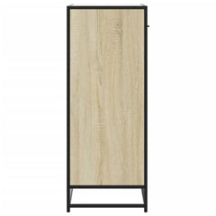 vidaXL Shoe Cabinet Sonoma Oak 75x38x97.5 cm Engineered Wood and Metal 5