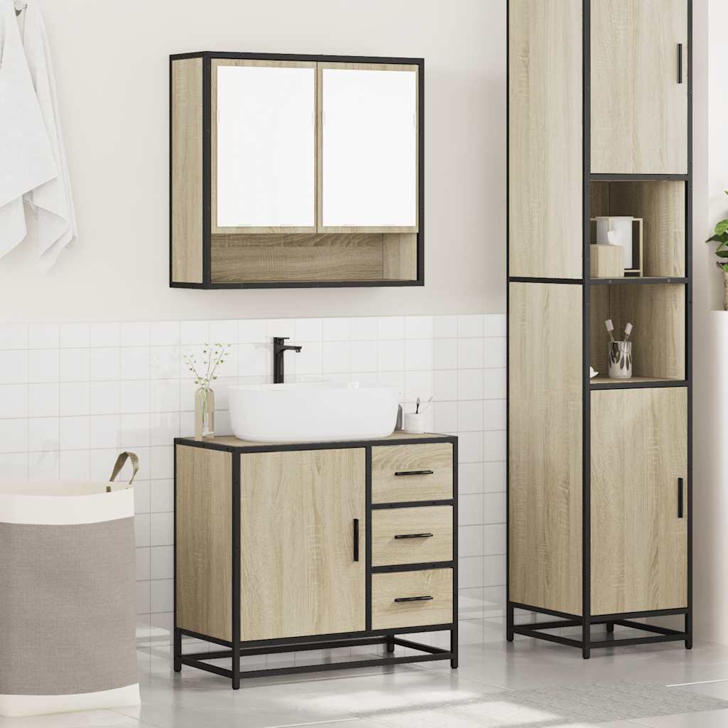 Bathroom Furniture Set 2 pcs Engineered Wood Sonoma oak